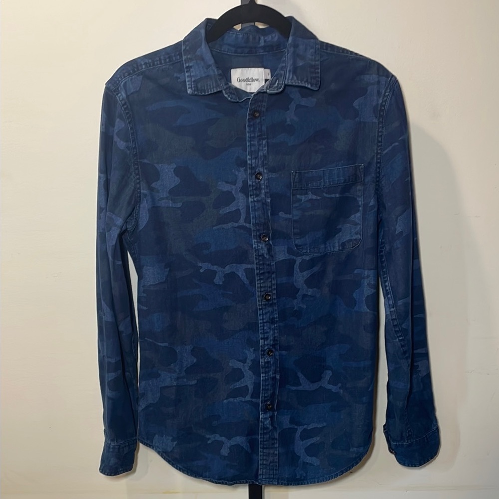 Goodfellow & Co Blue Button Down Shirt with Modern Slim Fit